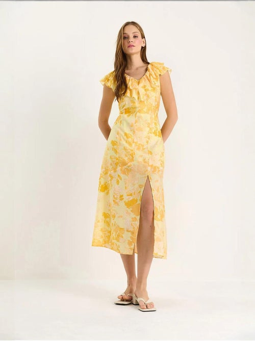 Vestido midi con detalle de volantes lucci - Kiabi Vestido midi con detalle de volantes lucci - Kiabi