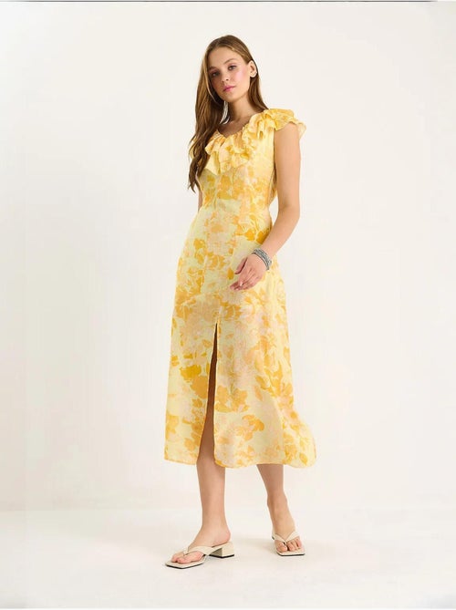 Vestido midi con detalle de volantes lucci - Kiabi Vestido midi con detalle de volantes lucci - Kiabi