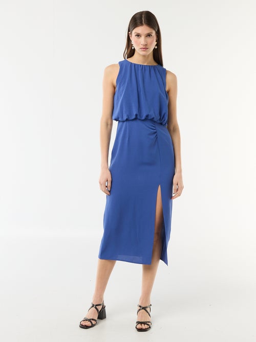 Vestido midi con efecto drapeado sin mangas - Kiabi