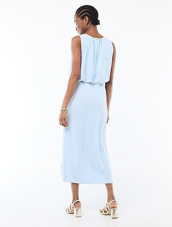 Vestido midi con efecto drapeado sin mangas