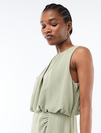 Vestido midi con efecto drapeado sin mangas