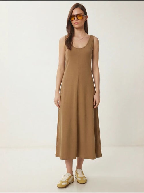 Vestido midi con escote en u istanbul - Kiabi