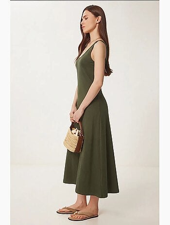 Vestido midi con escote en u istanbul