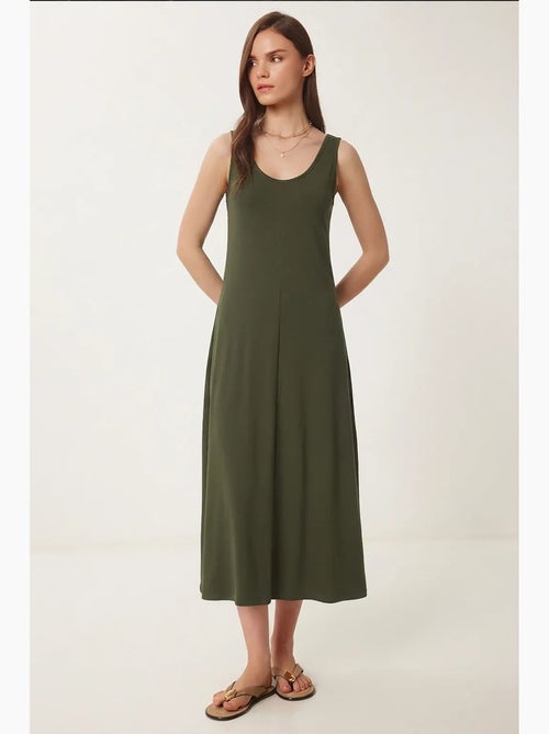 Vestido midi con escote en u istanbul - Kiabi