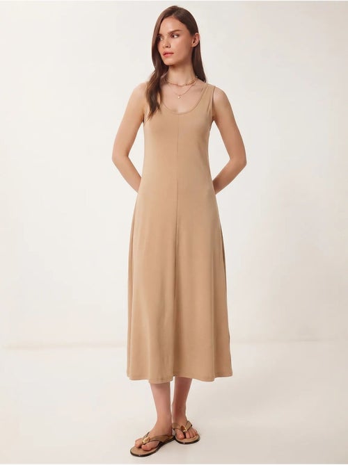 Vestido midi con escote en u istanbul - Kiabi