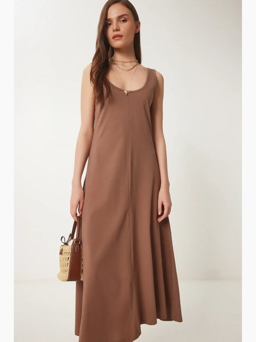 Vestido midi con escote en u istanbul - Kiabi