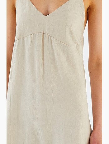 Vestido midi con escote en v y abertura mixray