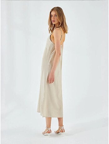 Vestido midi con escote en v y abertura mixray