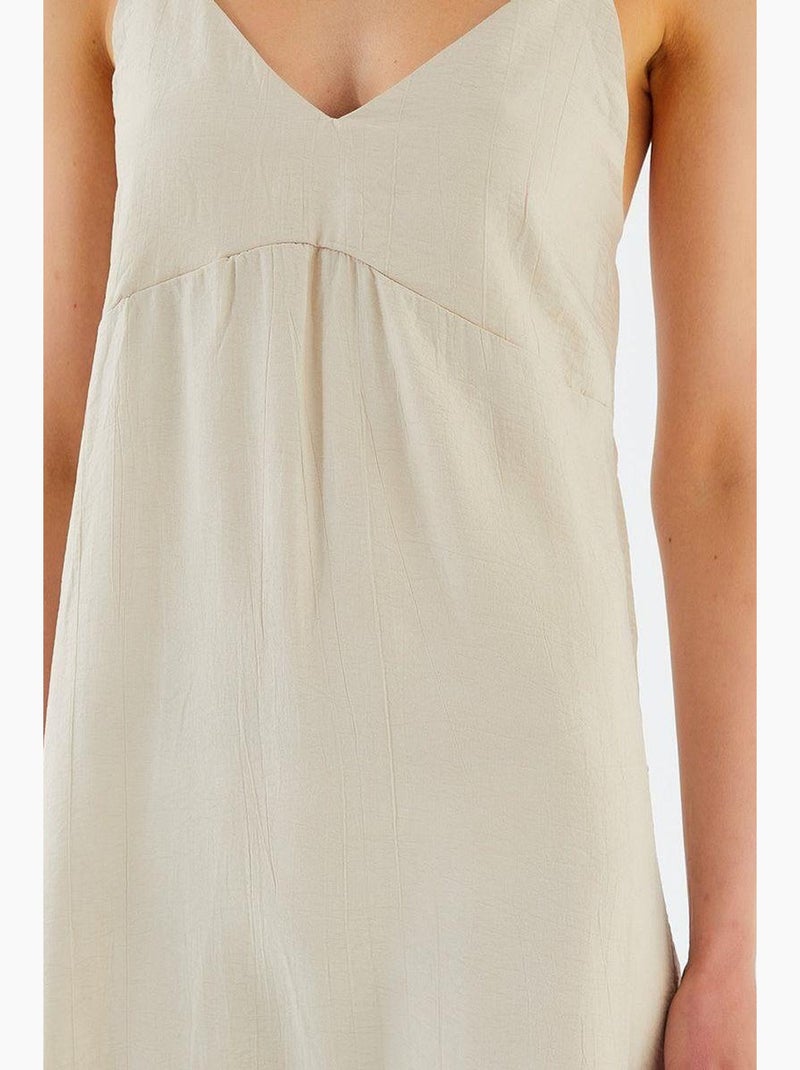 Vestido midi con escote en v y abertura mixray Arena - Kiabi