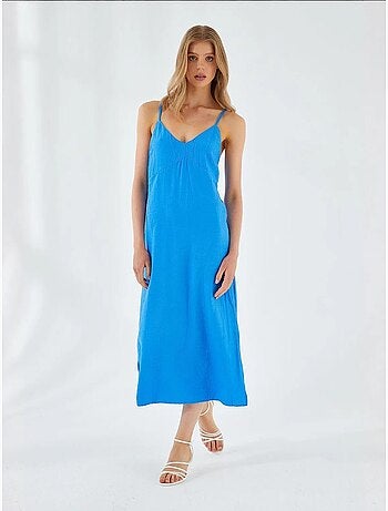 Vestido midi con escote en v y abertura mixray