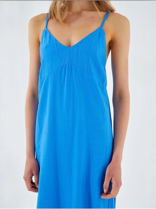 Vestido midi con escote en v y abertura mixray - Kiabi