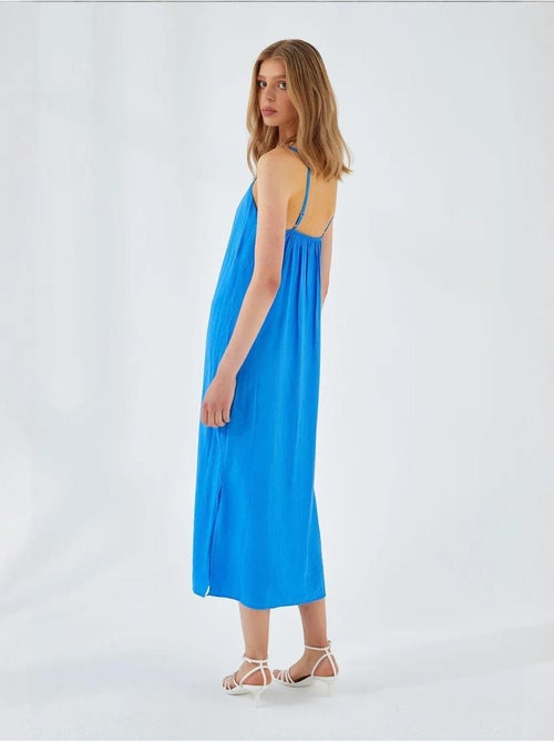 Vestido midi con escote en v y abertura mixray - Kiabi