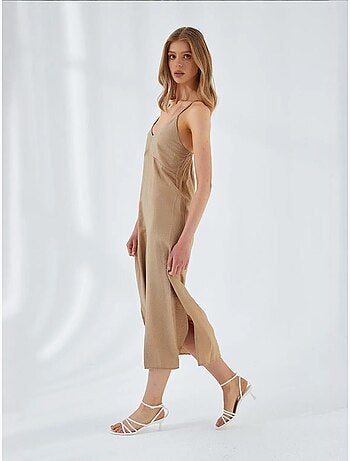 Vestido midi con escote en v y abertura mixray
