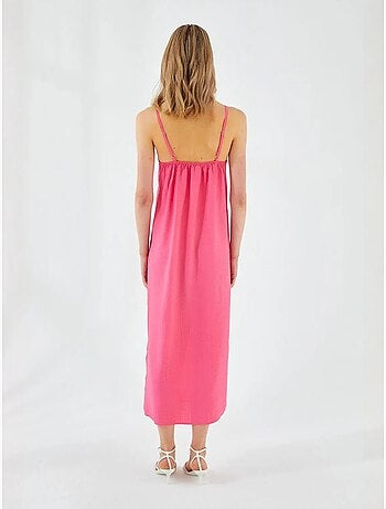 Vestido midi con escote en v y abertura mixray