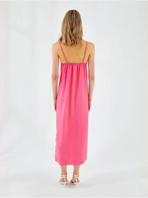 Vestido midi con escote en v y abertura mixray - Kiabi