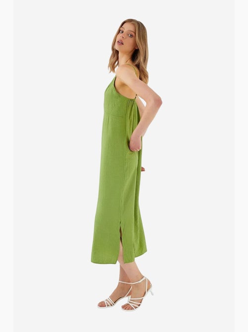 Vestido midi con escote en v y abertura mixray - Kiabi