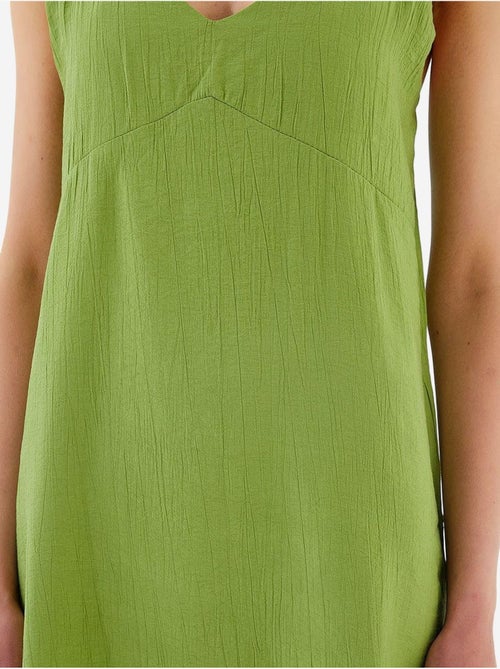 Vestido midi con escote en v y abertura mixray - Kiabi