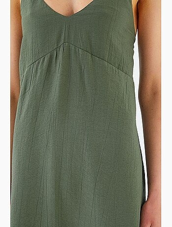 Vestido midi con escote en v y abertura mixray