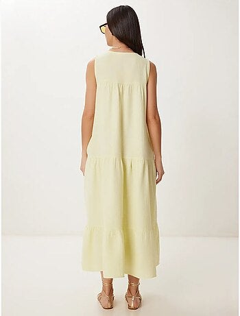 Vestido midi con escote en v y volantes istanbul