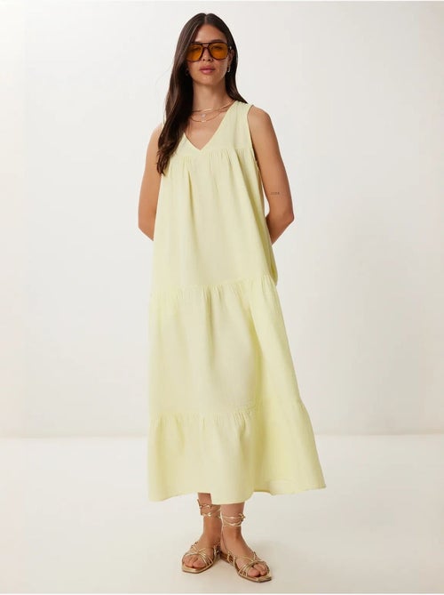 Vestido midi con escote en v y volantes istanbul - Kiabi Vestido midi con escote en v y volantes istanbul - Kiabi