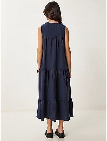 Vestido midi con escote en v y volantes istanbul