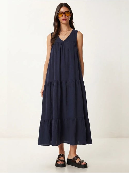 Vestido midi con escote en v y volantes istanbul - Kiabi Vestido midi con escote en v y volantes istanbul - Kiabi