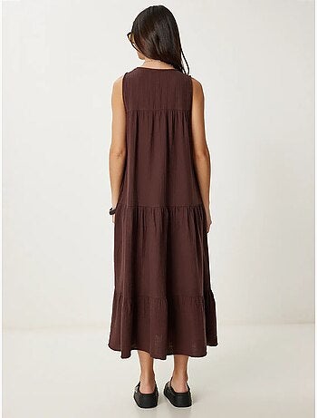 Vestido midi con escote en v y volantes istanbul