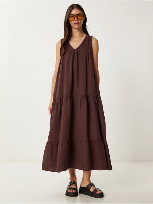 Vestido midi con escote en v y volantes istanbul - Kiabi Vestido midi con escote en v y volantes istanbul - Kiabi