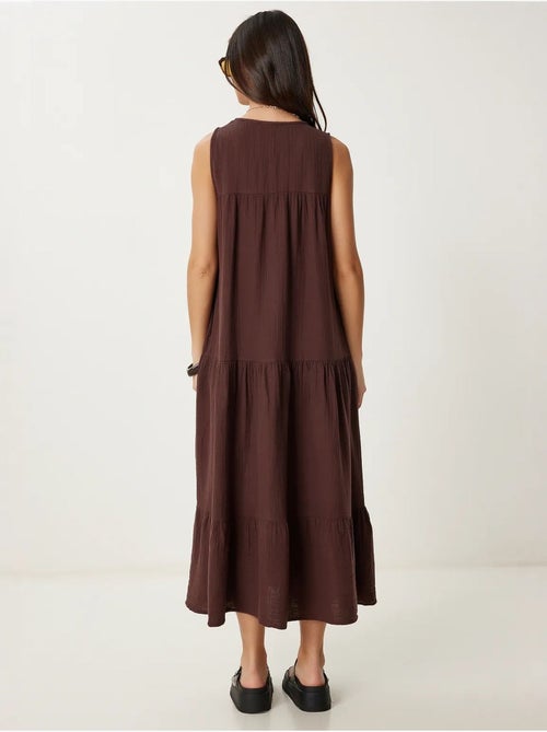 Vestido midi con escote en v y volantes istanbul - Kiabi Vestido midi con escote en v y volantes istanbul - Kiabi