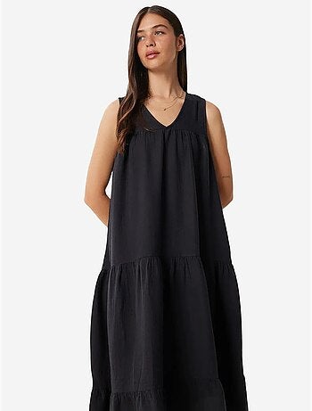 Vestido midi con escote en v y volantes istanbul
