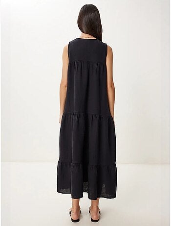 Vestido midi con escote en v y volantes istanbul
