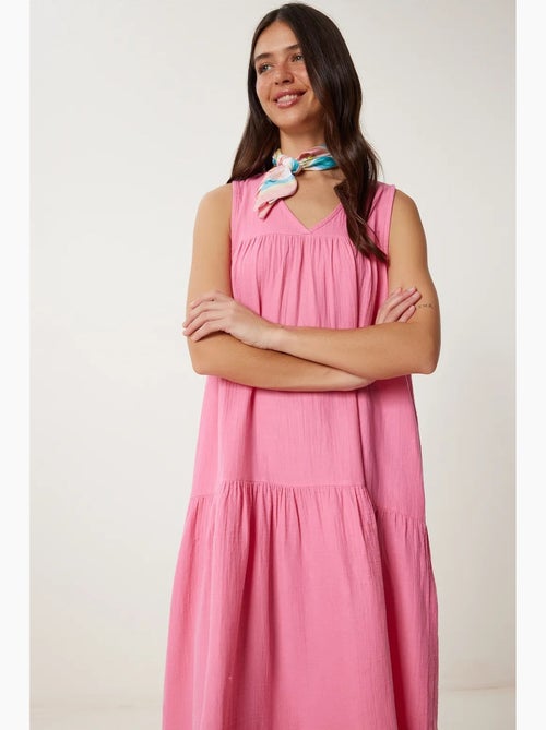 Vestido midi con escote en v y volantes istanbul - Kiabi Vestido midi con escote en v y volantes istanbul - Kiabi