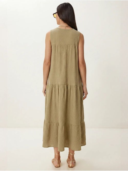 Vestido midi con escote en v y volantes istanbul - Kiabi Vestido midi con escote en v y volantes istanbul - Kiabi
