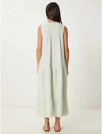 Vestido midi con escote en v y volantes istanbul