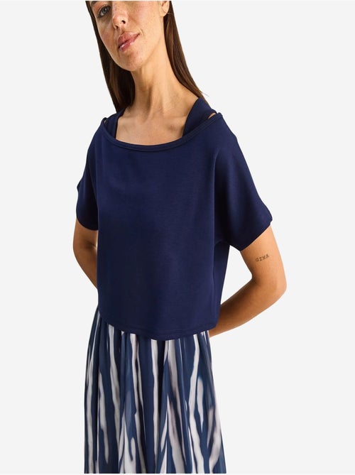 Vestido midi con estampado abstracto y escote barco lucci - Kiabi
