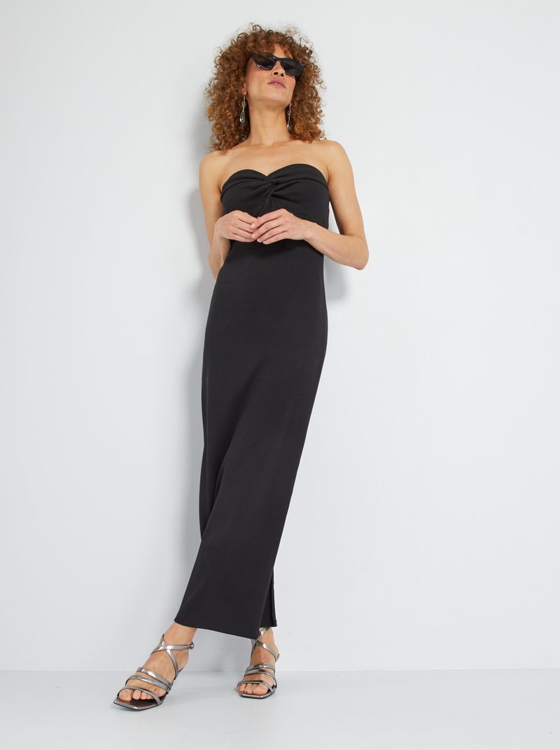 Vestido midi con forma bustier Negro - Kiabi
