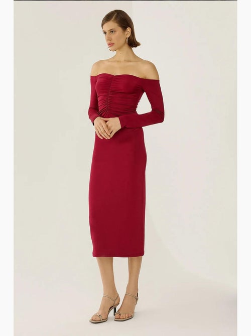 Vestido midi con hombros descubiertos hiccup - Kiabi