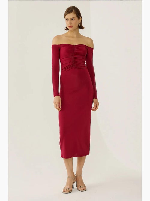 Vestido midi con hombros descubiertos hiccup - Kiabi