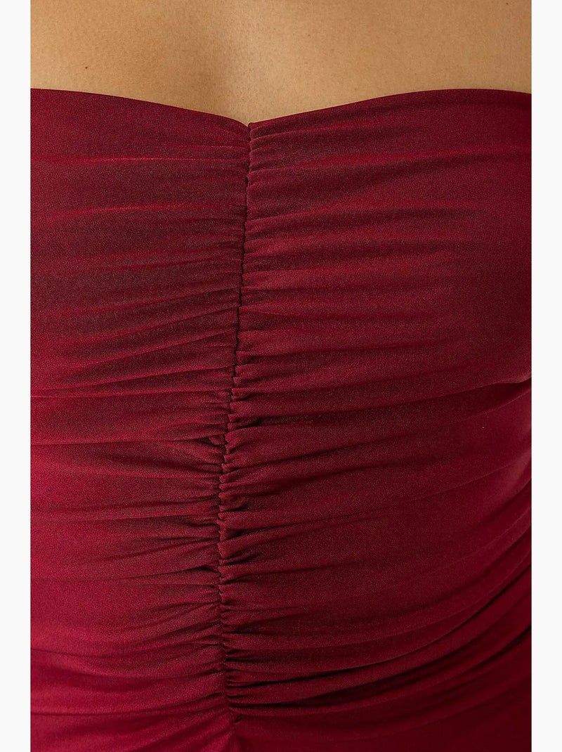 Vestido midi con hombros descubiertos hiccup Rojo - Kiabi