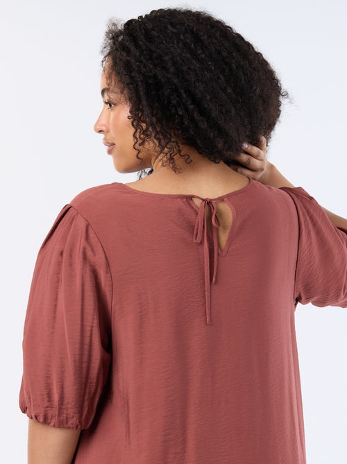 Vestido midi con mangas abullonadas - Kiabi
