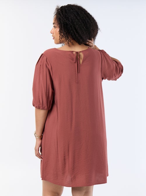 Vestido midi con mangas abullonadas - Kiabi