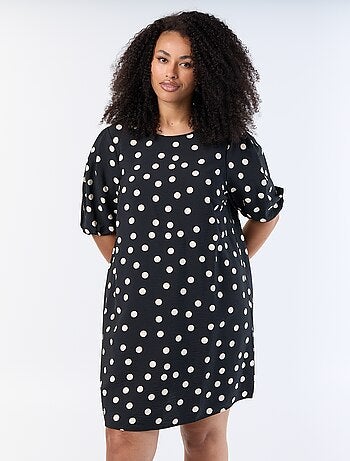 Vestido midi con mangas abullonadas