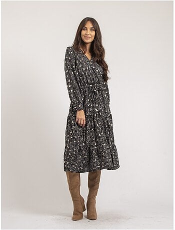 Vestido midi con motivos IVELIA