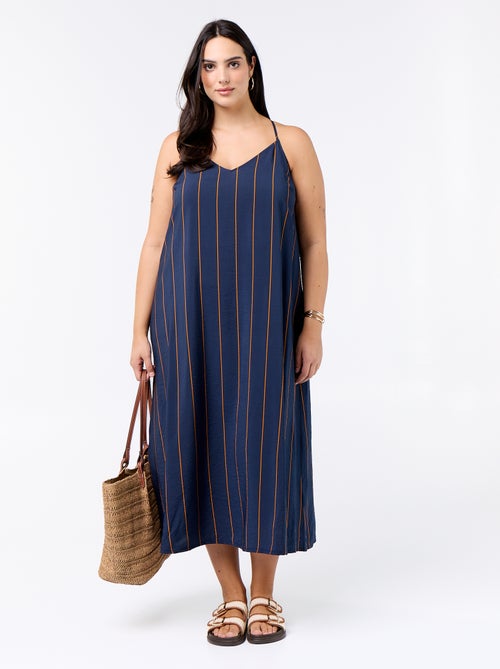 Vestido midi con tirantes ajustables - Kiabi Vestido midi con tirantes ajustables - Kiabi