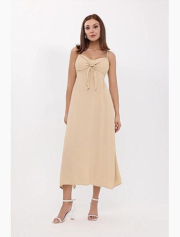 Vestido midi con tirantes finos y lazo en la parte delantera hiccup
