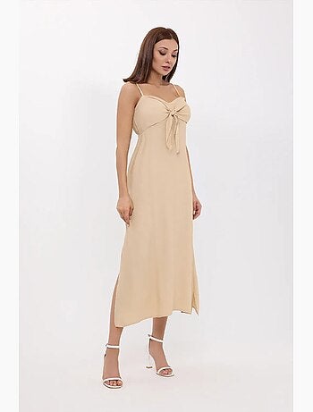 Vestido midi con tirantes finos y lazo en la parte delantera hiccup