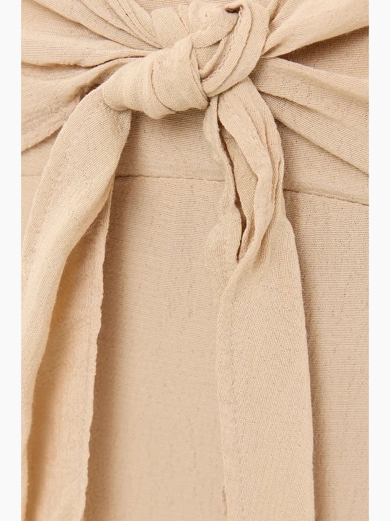 Vestido midi con tirantes finos y lazo en la parte delantera hiccup Beige natural - Kiabi