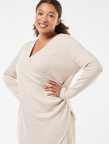 Vestido midi cruzado de punto