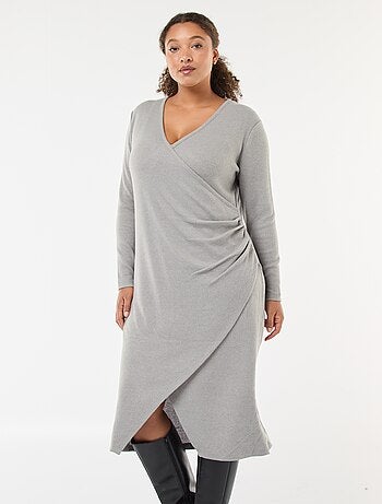 Vestido midi cruzado de punto