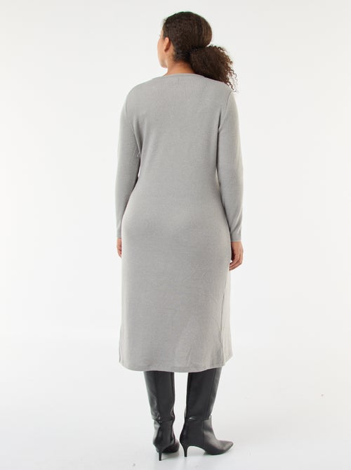Vestido midi cruzado de punto - Kiabi